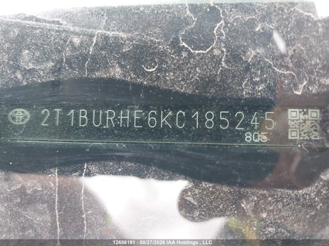 Aukcja sprzedaży 2019 Toyota Corolla Se, vin: 2T1BURHE6KC185245, numer aukcji: 12686191