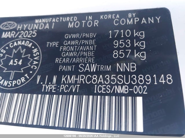 KMHRC8A35SU389148 Hyundai Venue Sel/limited