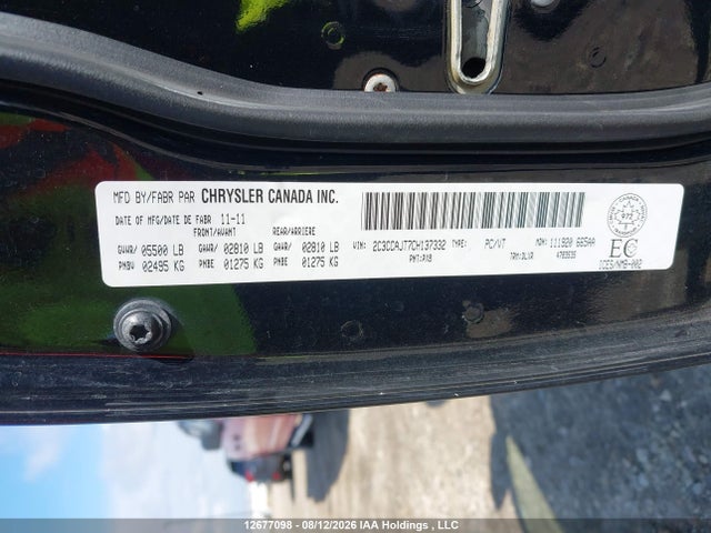 12677098 :رقم المزاد ، 2C3CCAJT7CH137332 vin ، 2012 Chrysler 300 S مزاد بيع