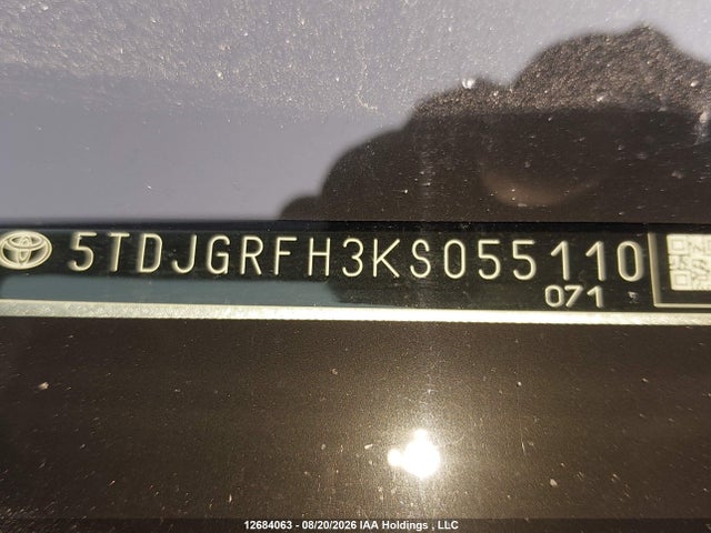 Продажа на аукционе авто 2019 Toyota Highlander Hybrid Xle, vin: 5TDJGRFH3KS055110, номер лота: 12684063
