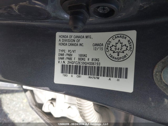 Honda Civic Lx 2016 2HGFC2E59GH006193 Image 19