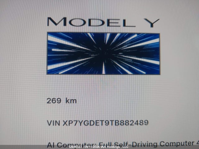 Продажа на аукционе авто 2026 Tesla Model Y, vin: XP7YGDET9TB882489, номер лота: 12686333