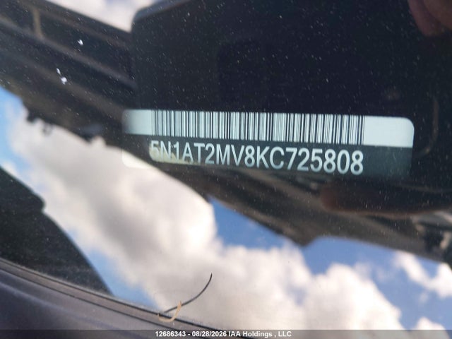 Aukcja sprzedaży 2019 Nissan Rogue S/sl/sv, vin: 5N1AT2MV8KC725808, numer aukcji: 12686343