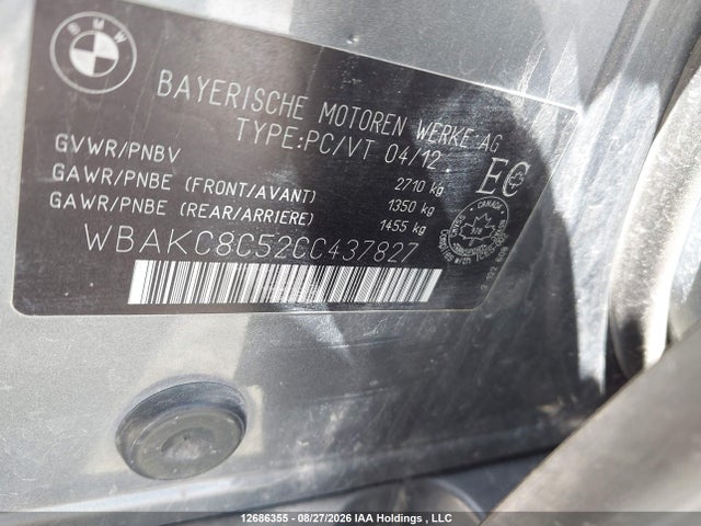 Aukcja sprzedaży 2012 Bmw 7 Series, vin: WBAKC8C52CC437827, numer aukcji: 12686355