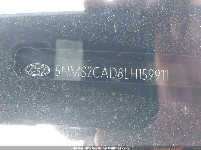 2020 Hyundai Santa Fe Se მანქანა იყიდება აუქციონზე, vin: 5NMS2CAD8LH159911, აუქციონის ნომერი: 12686362