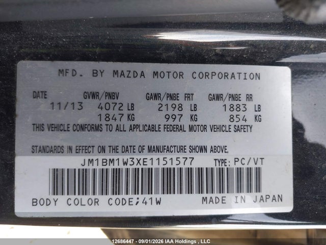 JM1BM1W3XE1151577 Mazda Mazda3 Gt-sky