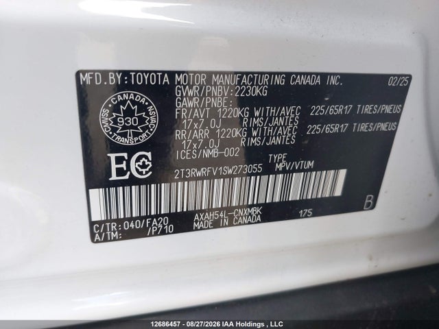 Toyota RAV4 2025 2T3RWRFV1SW273055 Image 9