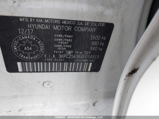 2018 Hyundai Accent Se/sel მანქანა იყიდება აუქციონზე, vin: 3KPC25A36JE014913, აუქციონის ნომერი: 12686557