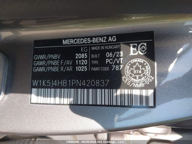 12686599 :رقم المزاد ، W1K5J4HB1PN420837 vin ، 2023 Mercedes-benz Cla 250 4matic مزاد بيع