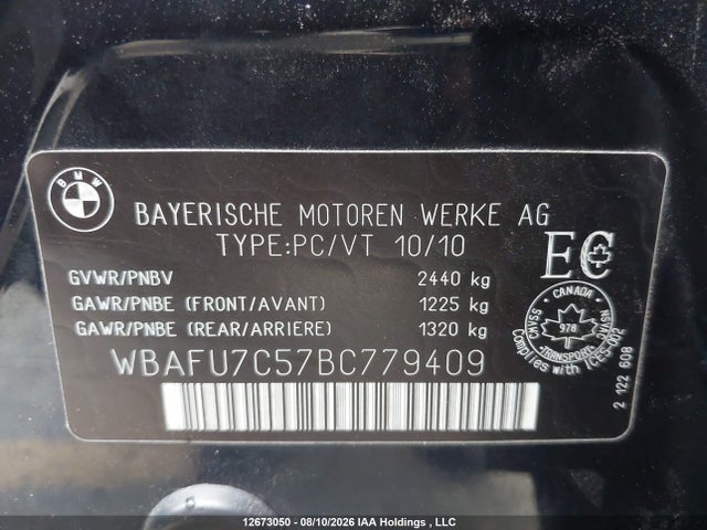 Продажа на аукционе авто 2011 Bmw 535i Xdrive, vin: WBAFU7C57BC779409, номер лота: 12673050