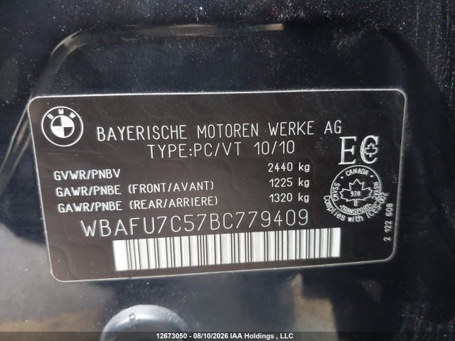 Продажа на аукционе авто 2011 Bmw 535i Xdrive, vin: WBAFU7C57BC779409, номер лота: 12673050