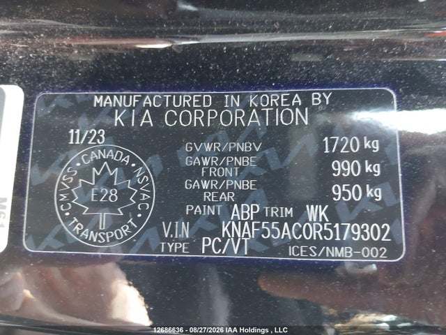 Aukcja sprzedaży 2024 Kia Forte Ex, vin: KNAF55AC0R5179302, numer aukcji: 12686636
