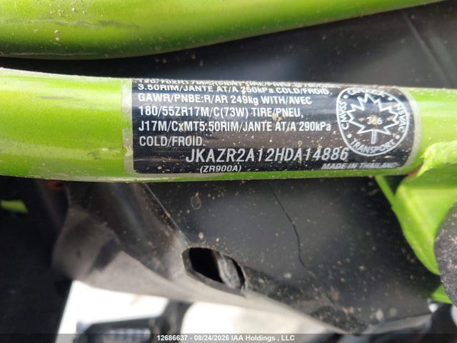JKAZR2A12HDA14886 Kawasaki ZR900