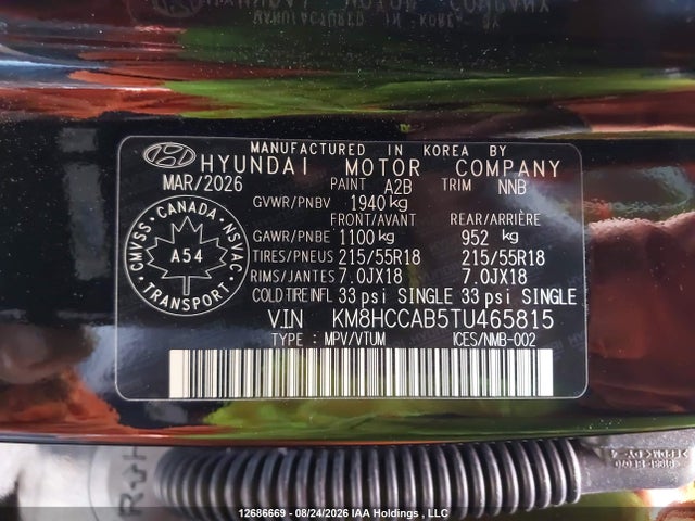 KM8HCCAB5TU465815 Hyundai Kona Preferred-trend