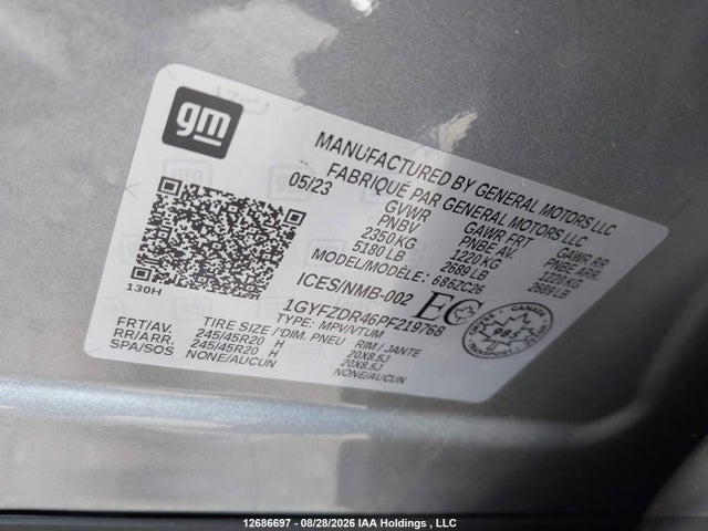 2023 Cadillac Xt4 მანქანა იყიდება აუქციონზე, vin: 1GYFZDR46PF219768, აუქციონის ნომერი: 12686697