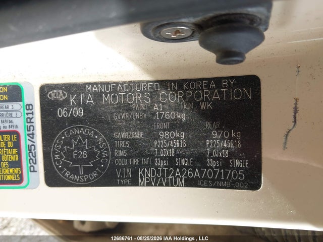 Продажа на аукционе авто 2010 Kia Soul 2.0l 2u/2.0l 4u/2.0l 4u Burner/2.0l 4u Retro/2.0l 4u Sx, vin: KNDJT2A26A7071705, номер лота: 12686761