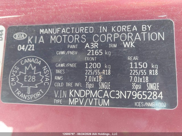 Aukcja sprzedaży 2022 Kia Sportage Lx, vin: KNDPMCAC3N7965284, numer aukcji: 12686797
