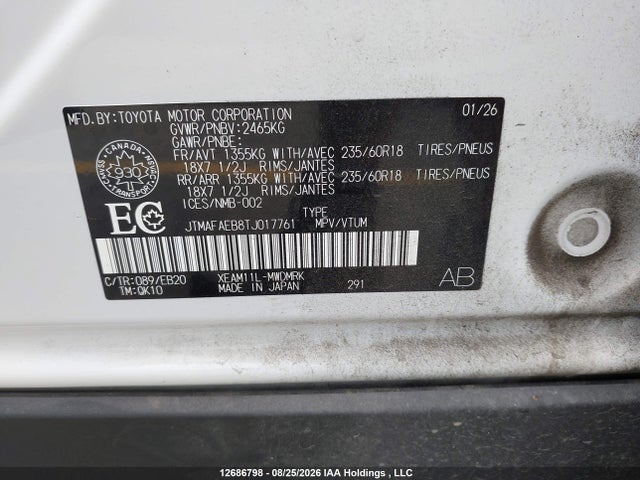 JTMAFAEB8TJ017761 Toyota Bz Xle Fwd