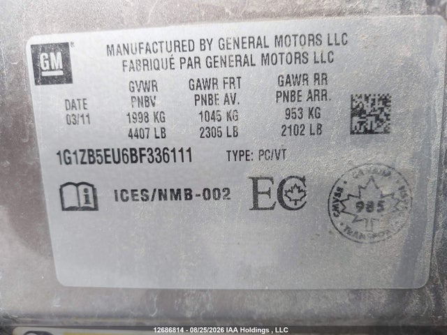 Aukcja sprzedaży 2011 Chevrolet Malibu, vin: 1G1ZB5EU6BF336111, numer aukcji: 12686814