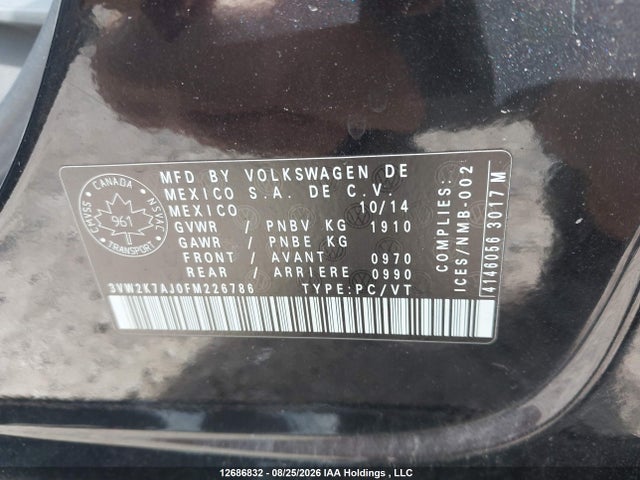 3VW2K7AJ0FM226786 Volkswagen JETTA S