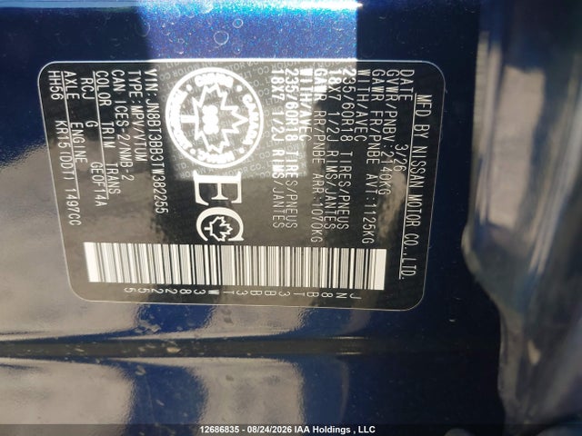 Nissan ROGUE SV 2026 JN8BT3BB3TW382255 Image 9