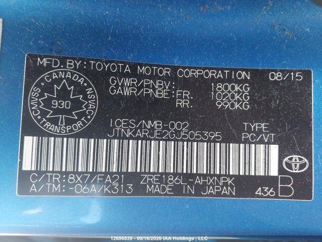 Toyota SCION IM 2016 JTNKARJE2GJ505395 Image 9