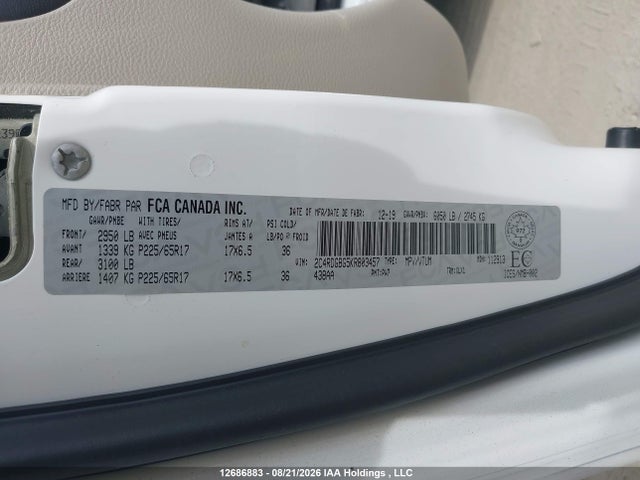 Dodge Grand Caravan Cvp/sxt 2019 2C4RDGBG5KR803457 Image 9