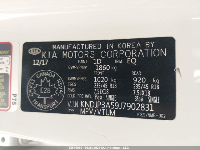 KIA SOUL + 2018 KNDJP3A59J7902831 Image 9