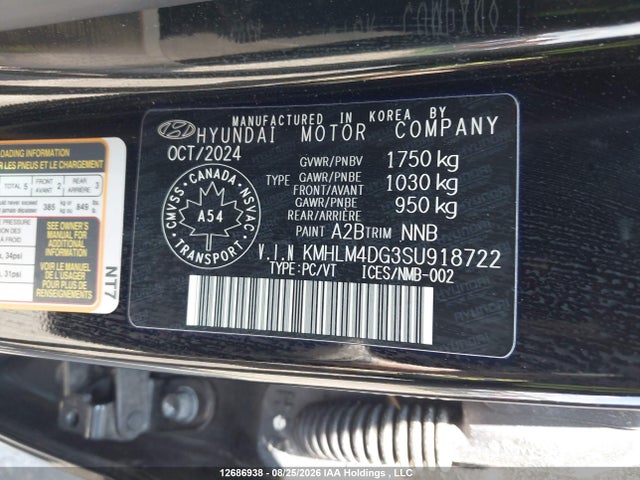 KMHLM4DG3SU918722 Hyundai Elantra Preferred With Tech Package