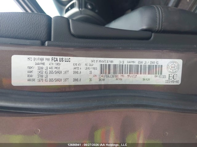1C4RJFBG6JC367681 Jeep Grand Cherokee Limited