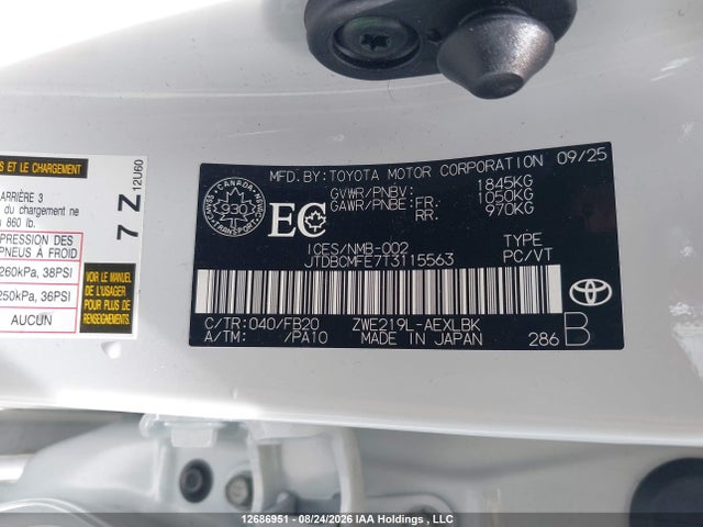Toyota Corolla Le/se/xle 2026 JTDBCMFE7T3115563 Image 19