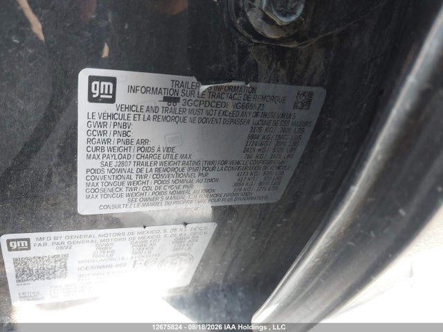3GCPDCED8NG665571 Chevrolet Silverado 1500 Custom Trail Boss