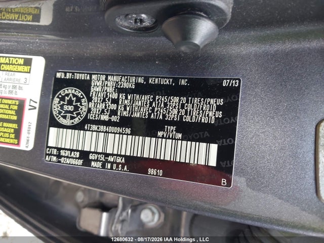 Продажа на аукционе авто 2013 Toyota Venza Base V6, vin: 4T3BK3BB4DU094596, номер лота: 12680632