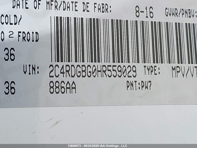 Dodge Grand Caravan Se 2017 2C4RDGBG0HR559029 Image 9