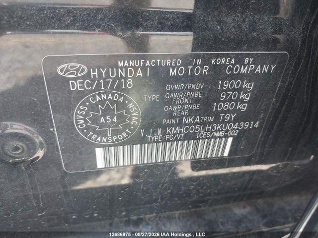 Hyundai Ioniq Ev Ultimate 2019 KMHC05LH3KU043914 Image 9