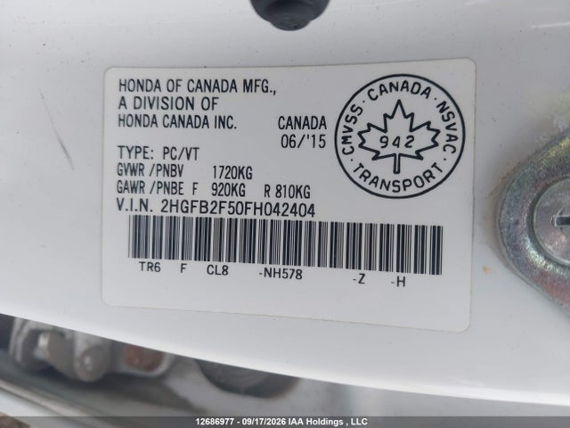 Honda Civic 2015 2HGFB2F50FH042404 Image 20