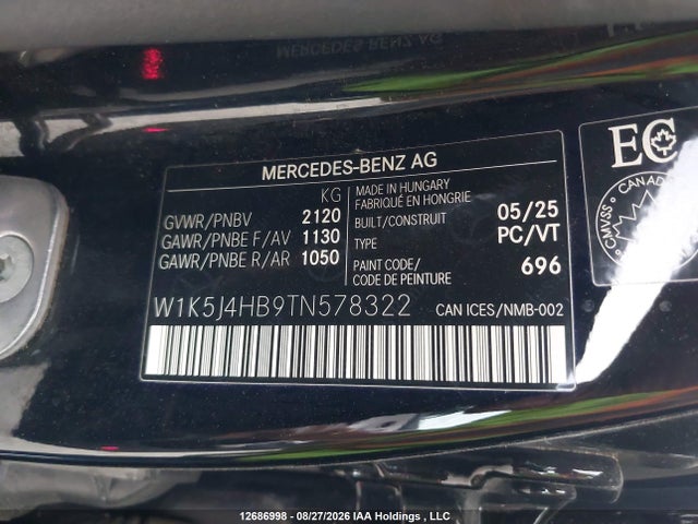 Продаж на аукціоні авто 2026 Mercedes-benz Cla 250 4matic, vin: W1K5J4HB9TN578322, номер лоту: 12686998