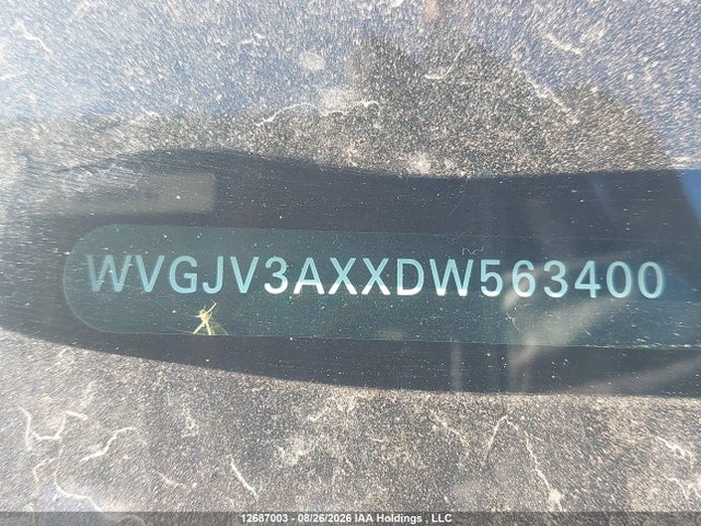 12687003 :رقم المزاد ، WVGJV3AXXDW563400 vin ، 2013 Volkswagen Tiguan S/se/sel مزاد بيع