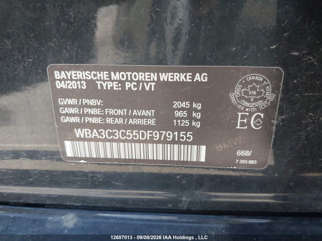 Aukcja sprzedaży 2013 Bmw 320i Xdrive, vin: WBA3C3C55DF979155, numer aukcji: 12687013