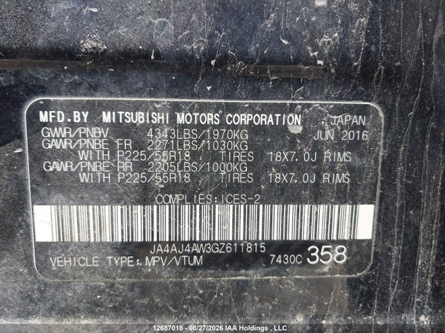 JA4AJ4AW3GZ611815 Mitsubishi Rvr Gt/se Limited Edition