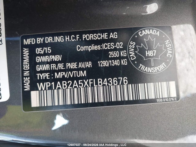 WP1AB2A5XFLB43676 Porsche MACAN S