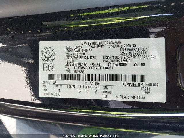 Ford F-350 Xl 2024 1FT8W3BT2REE10681 Image 9