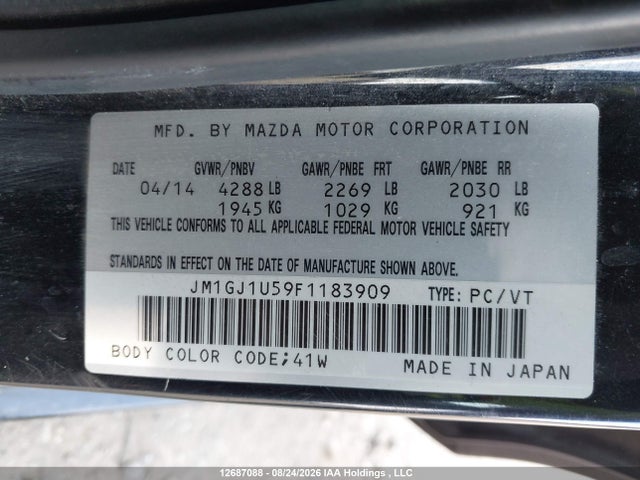 JM1GJ1U59F1183909 Mazda 6 SPORT