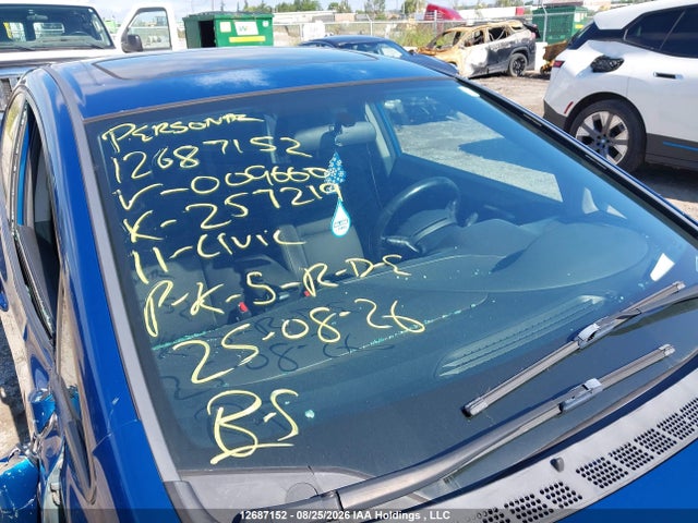 12687152 :رقم المزاد ، 2HGFAIF67BH009660 vin ، 2011 Honda Civic Lx-s مزاد بيع