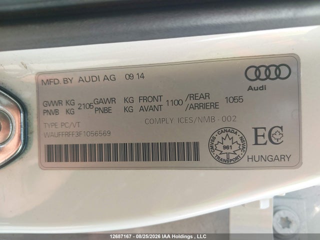 Audi A3 2.0t Technik 2015 WAUFFRFF3F1056569 Image 9