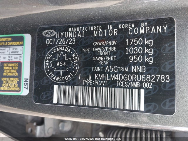 Hyundai Elantra Preferred W/tech Package 2024 KMHLM4DG0RU682783 Image 20