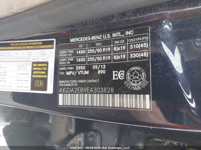 Продаж на аукціоні авто 2014 Mercedes-benz Ml 350 Bluetec 4matic, vin: 4JGDA2EB9EA303828, номер лоту: 12687201