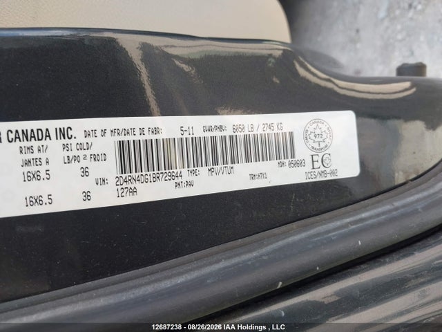 Продажа на аукционе авто 2011 Dodge Grand Caravan Se/sxt, vin: 2D4RN4DG1BR729644, номер лота: 12687238
