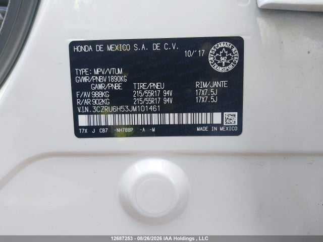 Honda HR-V EX 2018 3CZRU6H53JM101461 Image 9