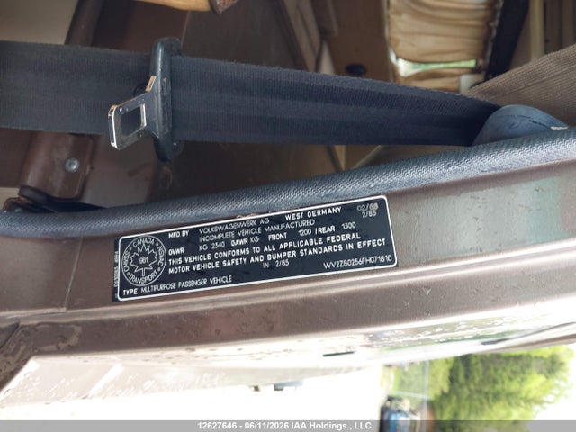 Aukcja sprzedaży 1985 Volkswagen Vanagon Campmobile, vin: WV2ZB0256FH071810, numer aukcji: 12627646